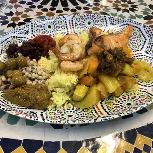 Salmon and shrimp tangine.