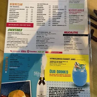 Drink menu