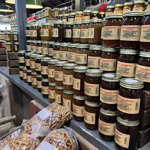 jars of jams and nuts