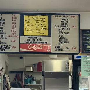 the menu of a restaurant