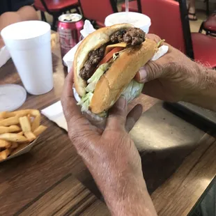 Loaded cheeseburger