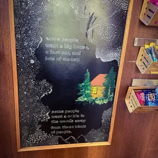 a blackboard with a quote on it