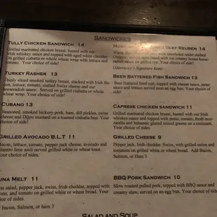 menu