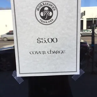 $5.00 cover. No place to stand and no way to order food to go.