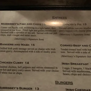 menu