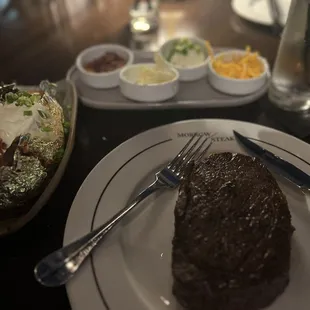 Rib-eye and Loaded potato