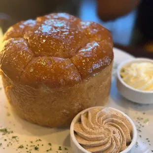 Bread and two butters- one sweet and one savory!