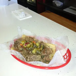 Italian Beef, juicy with Peppers!