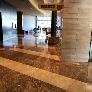 the entrance to the lobby