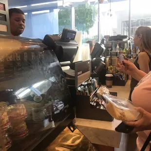 a man and a woman in a store
