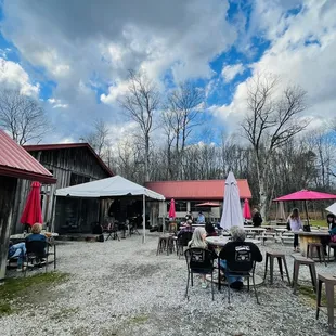 Outdoor patio looking towards brewery and outdoor stage (one of many)!
