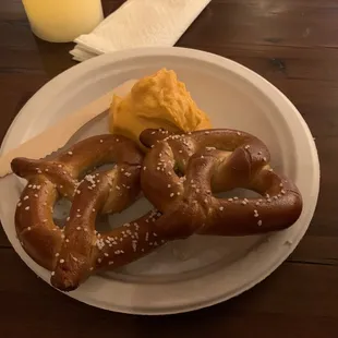 Pretzel and beer cheese