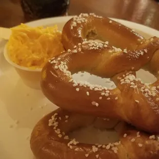 Bavarian pretzels and beer cheese