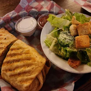 Delicious crunchy chicken wrap &amp; excellent Caesar!
