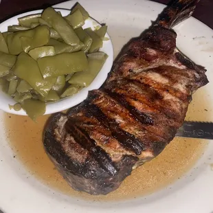 Pork chop with green beans