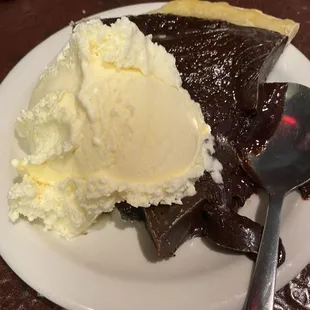 Fudge Pie with ice cream