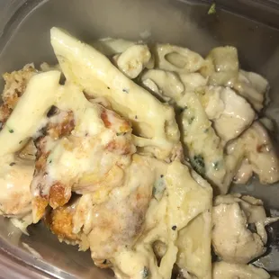 Shrimp chicken broccoli ziti. Not bad.