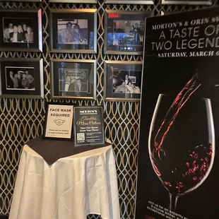 a table with a wine glass