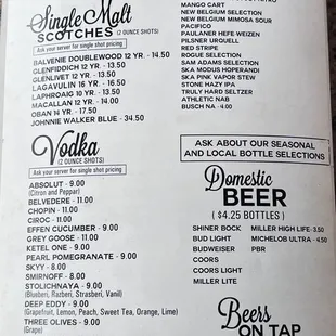 Drink Menu