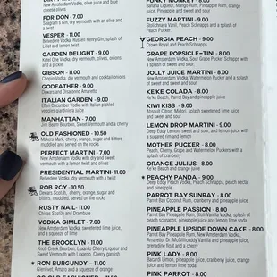 Drink Menu