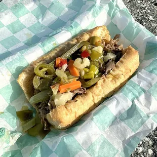 Wet and Spicy Italian Beef Sandwich - Delish!