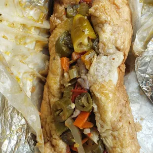 Completely dunked, spicy beef