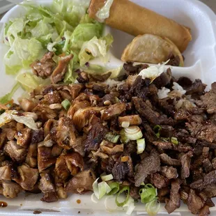 Chicken and beef teriyaki combo 11.00