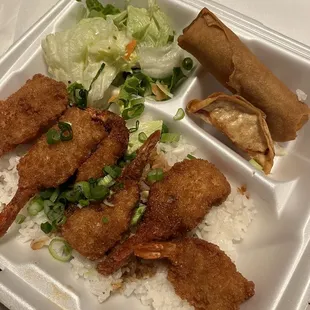 Shrimp combo plate