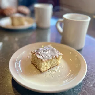 Complementary coffee cake