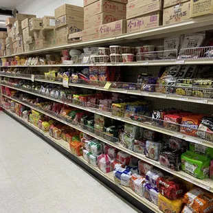shelves of food and snacks