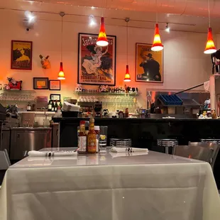 a view of the kitchen from the dining room