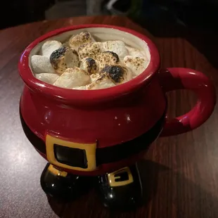 a mug of hot chocolate with marshmallows