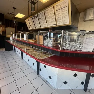 the counter and menus