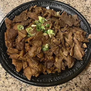 12/10/23 (sun): Large Combo Bowl - Pork &amp; Beef. Rice to protein ratio 2:1. Pork more tender &amp; tastier than beef.