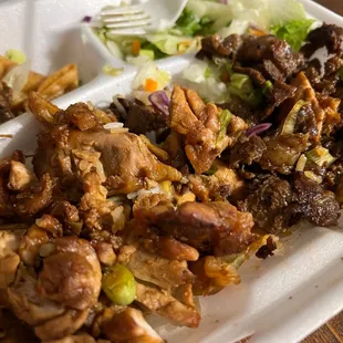 Chicken and Beef Combination Plate (took this pic after I had already started eating..)