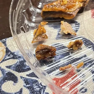 a piece of food in a plastic container