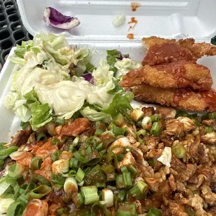 always get the #1 with a side of shrimp. Chicken is always fresh and the shrimp is always nice and crunchy