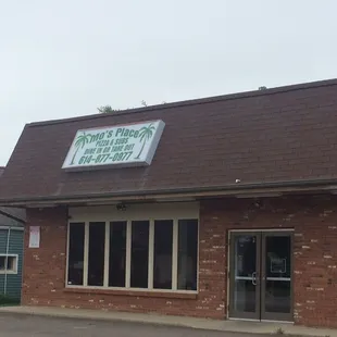 the front of the restaurant