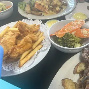 Chicken tenders and a side of Vegetable Du Jour