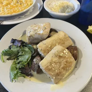 Grilled Mahi-Mahi on a bed of rosemary potatoes