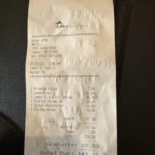Original receipt.