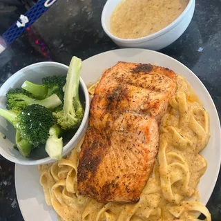 Cajun Salmon Fettuccine Alfredo