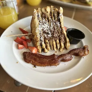 nutella bacon stuffed french toast