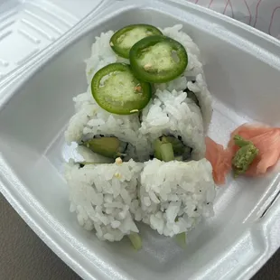 California roll minus the krab - all the veg!