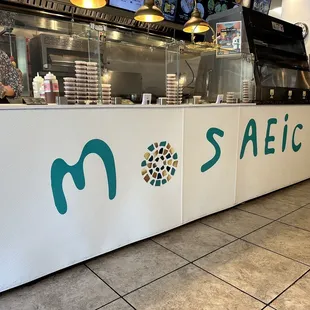 the front counter of a restaurant