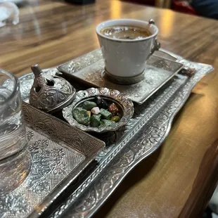 Turkish coffee made the authentic way over hot sand.