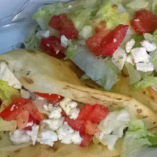 Puffy Greek Steak Tacos