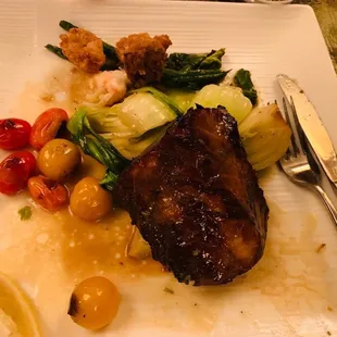 Ginger smoked seabass