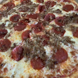 Take out pizza.   Delicious!!