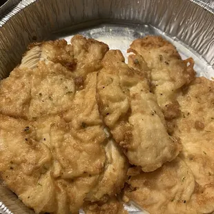 Chicken "Francese". No sauce, but it tasted nice